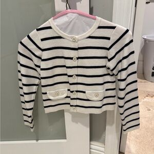 Janie and Jack Navy and White Striped Cardigan